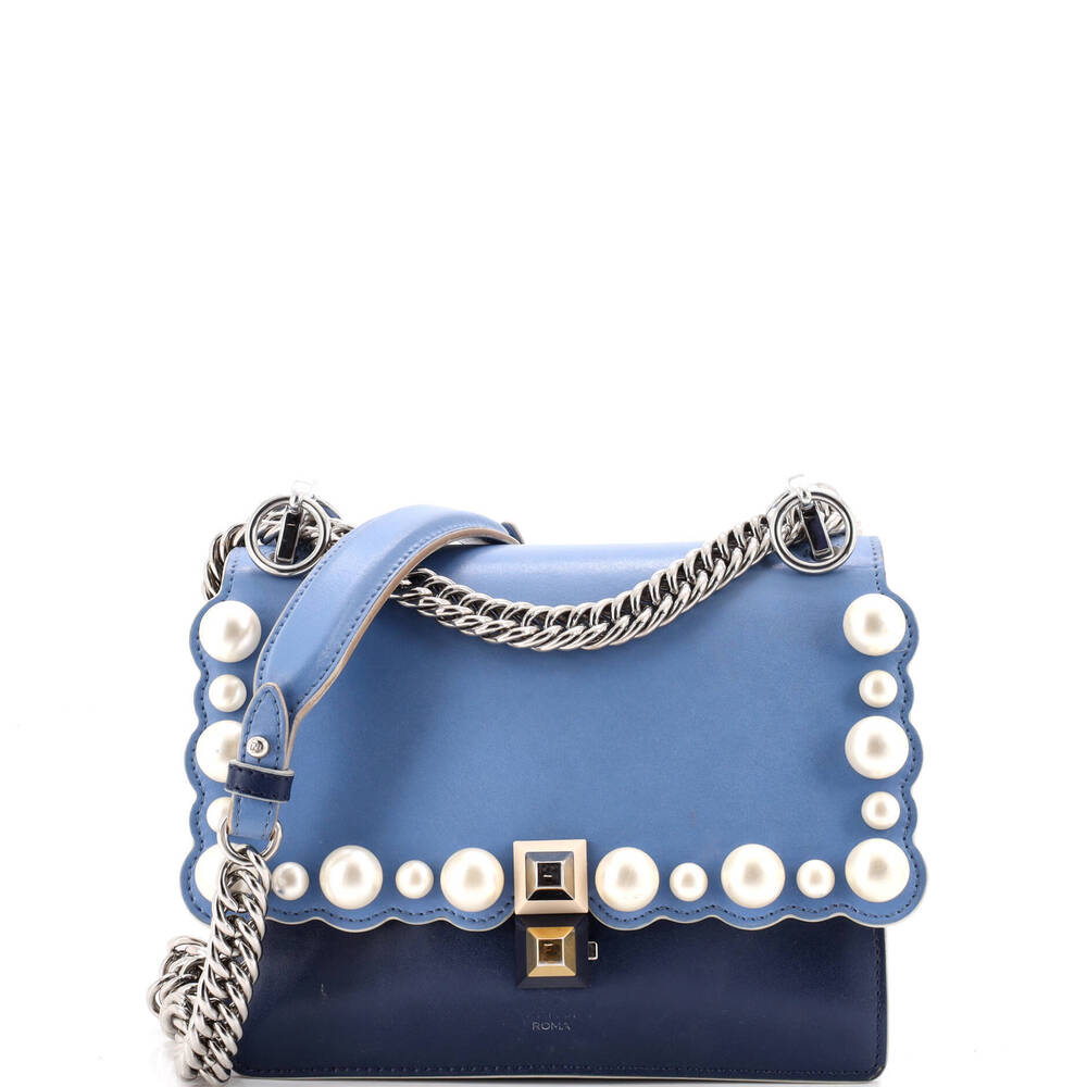 Fendi Small Kan I Bag Pearl Embellished Leather